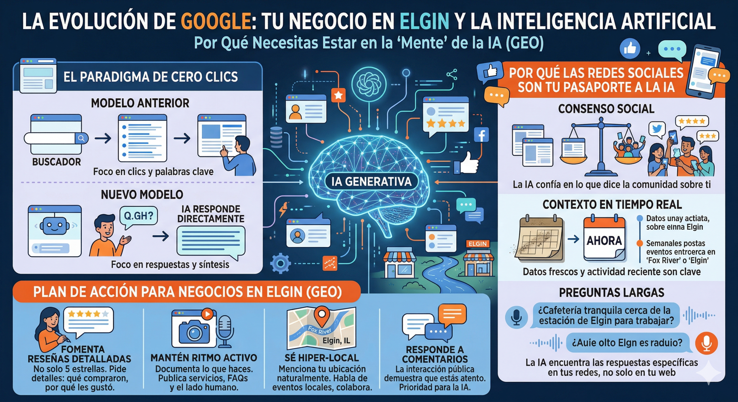 La Evolución de Google: Por Qué tu Negocio en Elgin Necesita Estar en la Mente de la Inteligencia Artificial