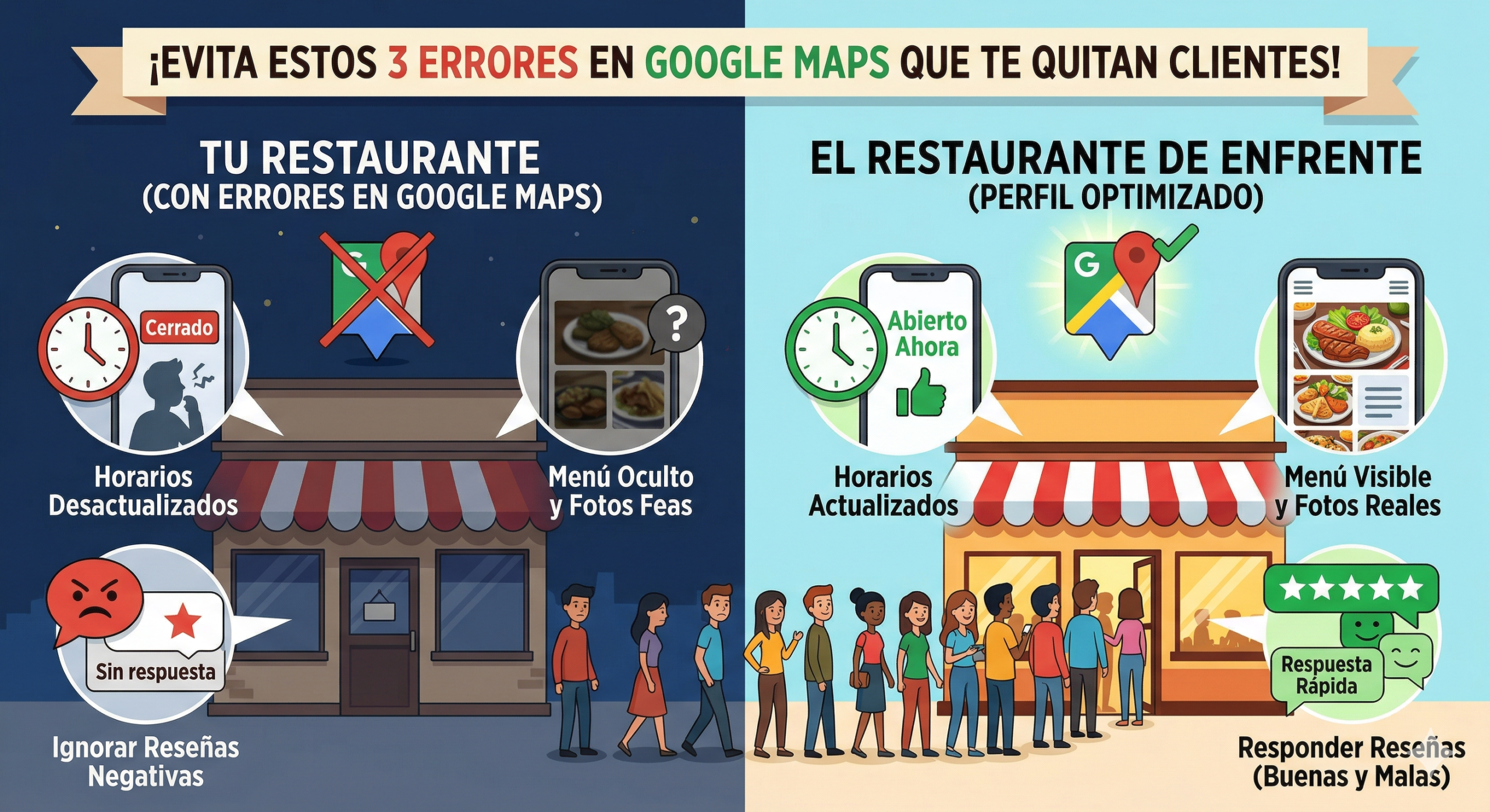 3 Errores en tu Perfil de Google Maps que Están Enviando Clientes al Restaurante de Enfrente